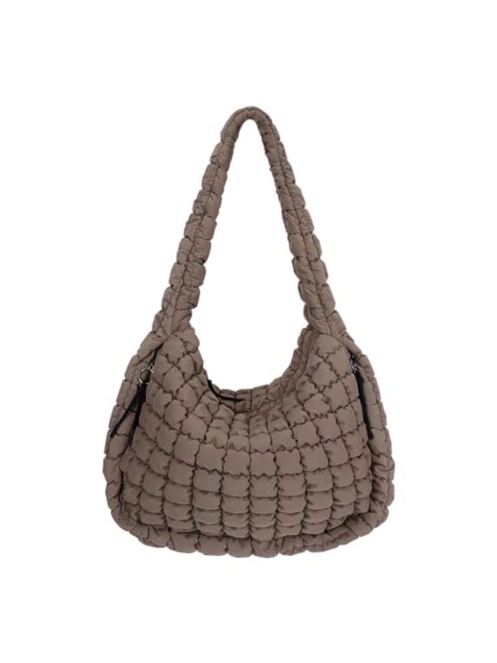 Large Quilted Tote Bag Nylon Puffer Shoulder Carryall Lightweight Hobo
